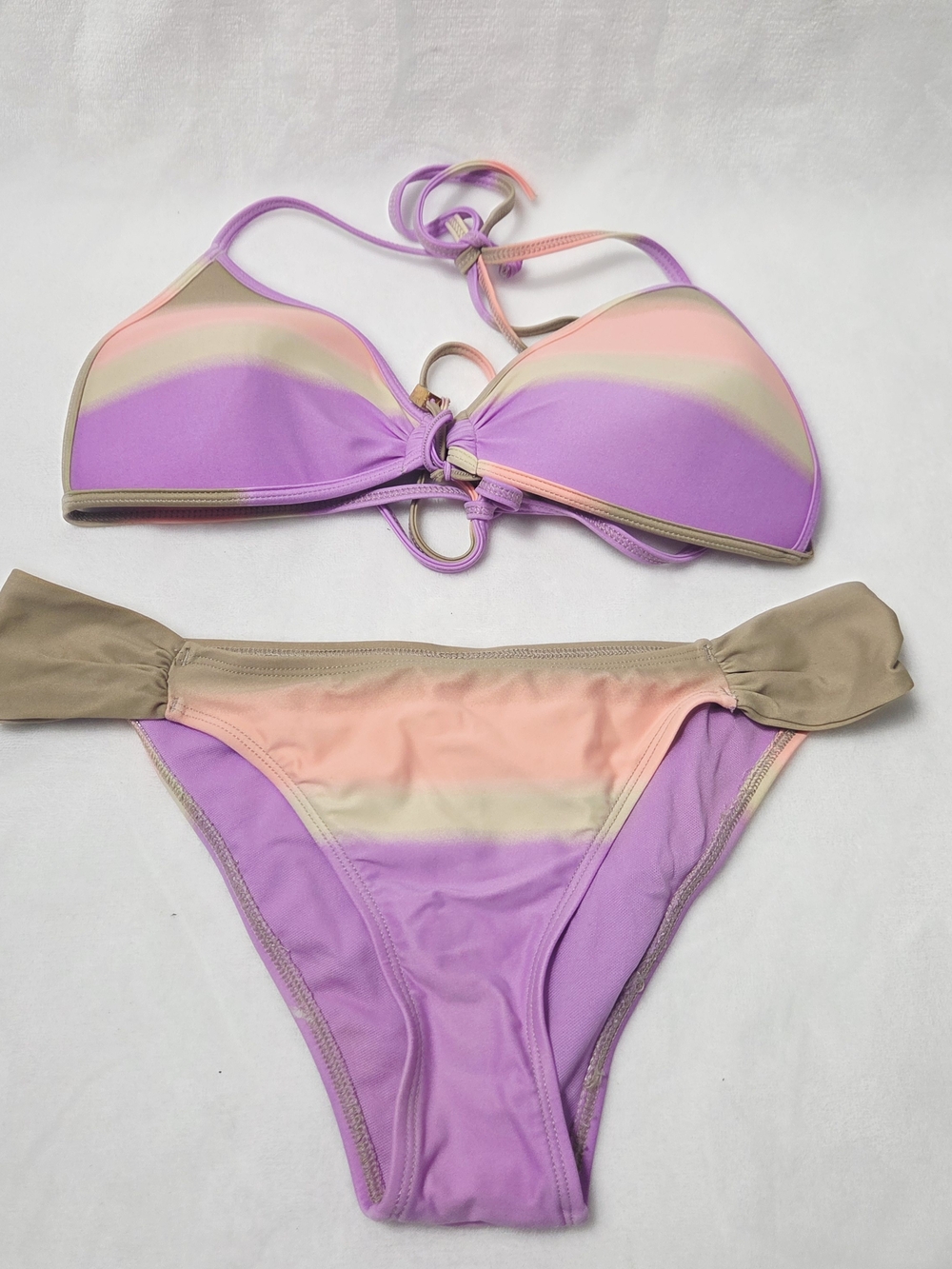 Body Glove Lavender & Peach Ring-Front Bikini Set